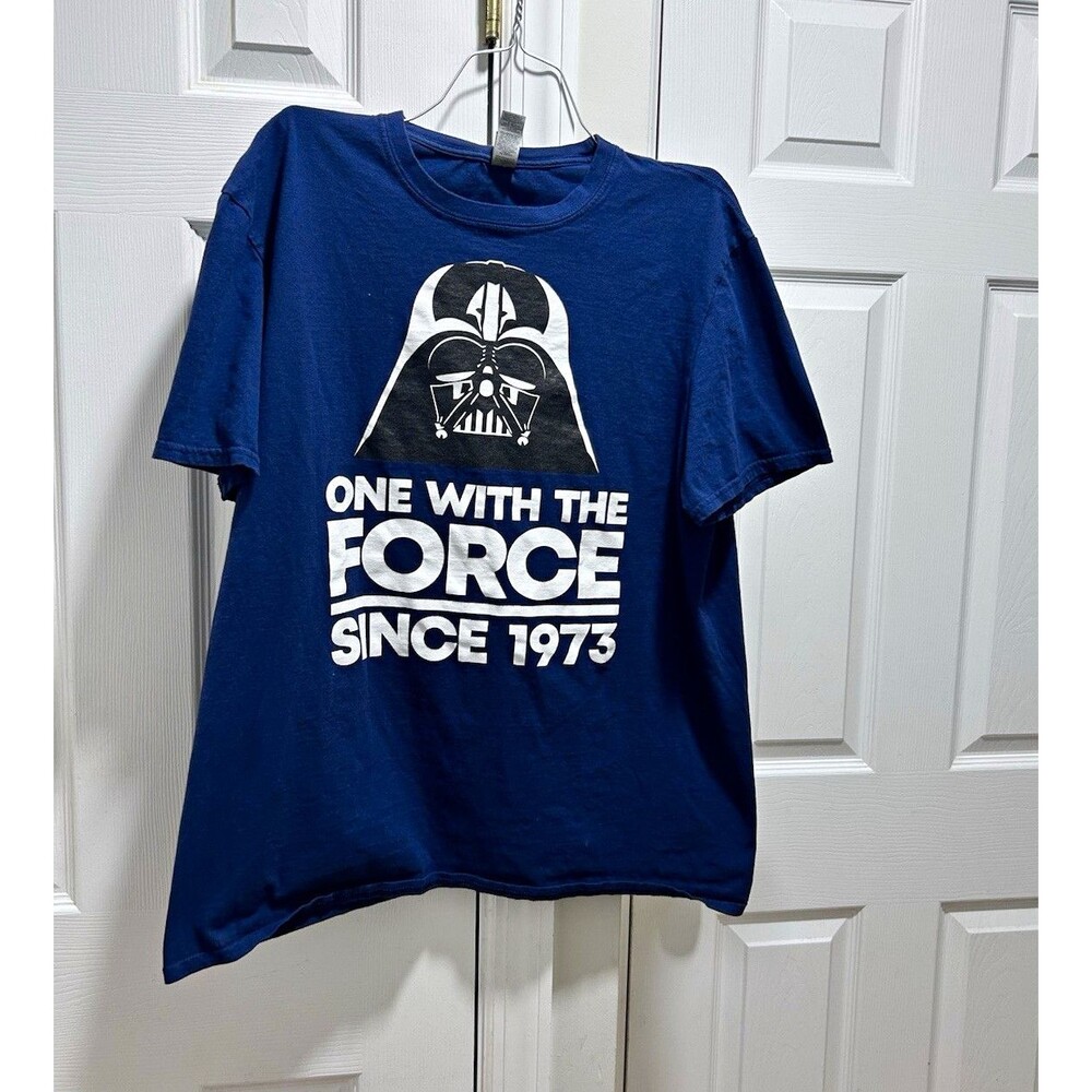 Star Wars Darth Vader One With The Force Since 1975 T-Shirt Navy Blue Large